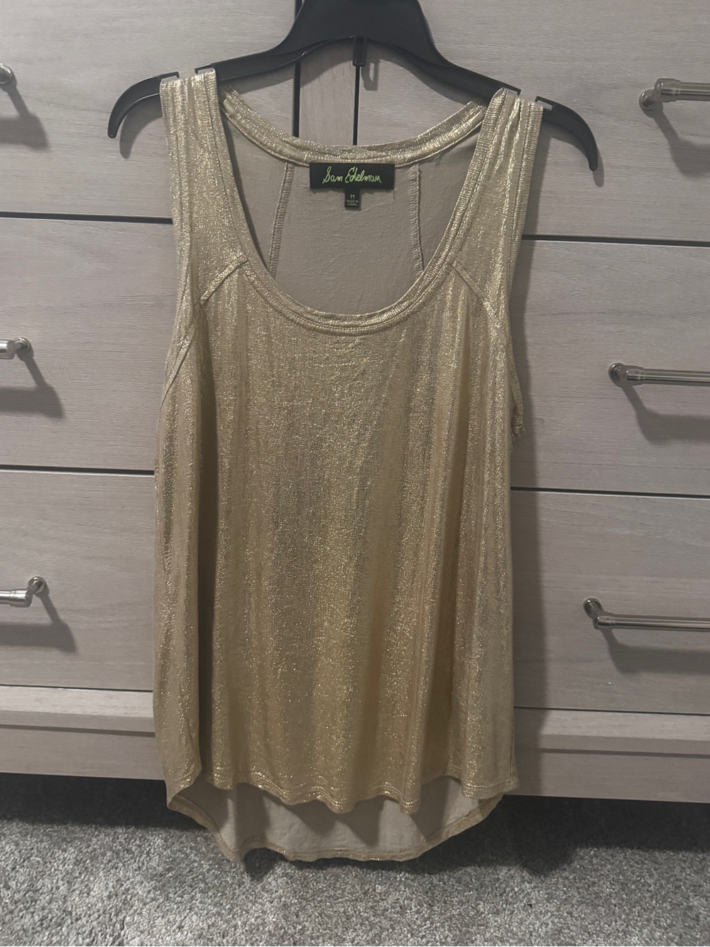 Sam Edelman Metallic Gold Sleeveless Tank